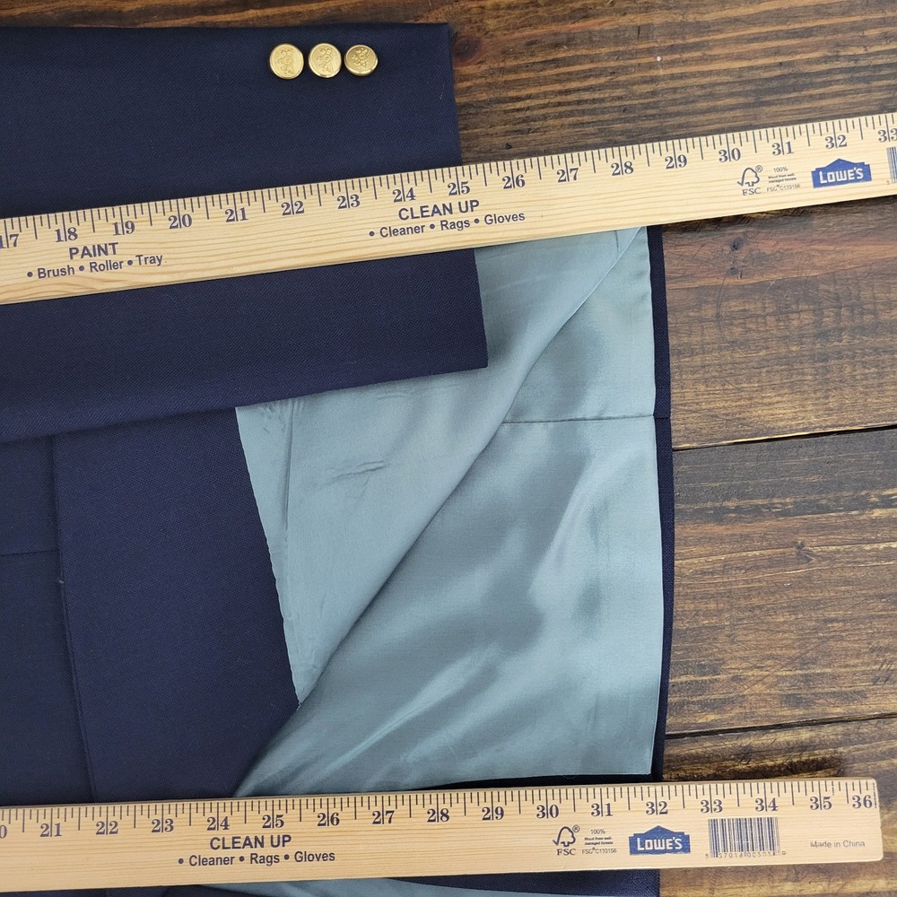 VTG Stafford Men's Sport Coat Blazer Two Button Navy Blue Polyester Wool Sz 48R‎ - Picture 5 of 15